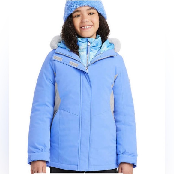 Girls 3pc Jacket w/ Beanie Gerry Youth Systems Light Blue Jacket Sz 5/6 Sz7/8 - Picture 3 of 10